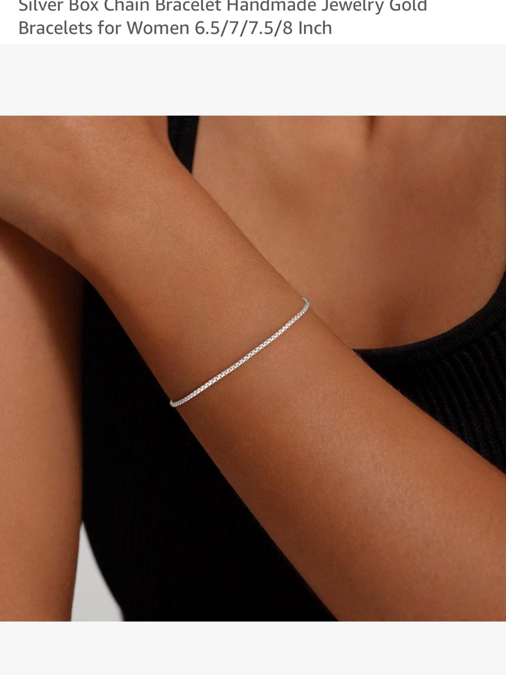 Sterling Silver Box Chain Bracelet for Women - Minimal Elegant Silver Bracelet
